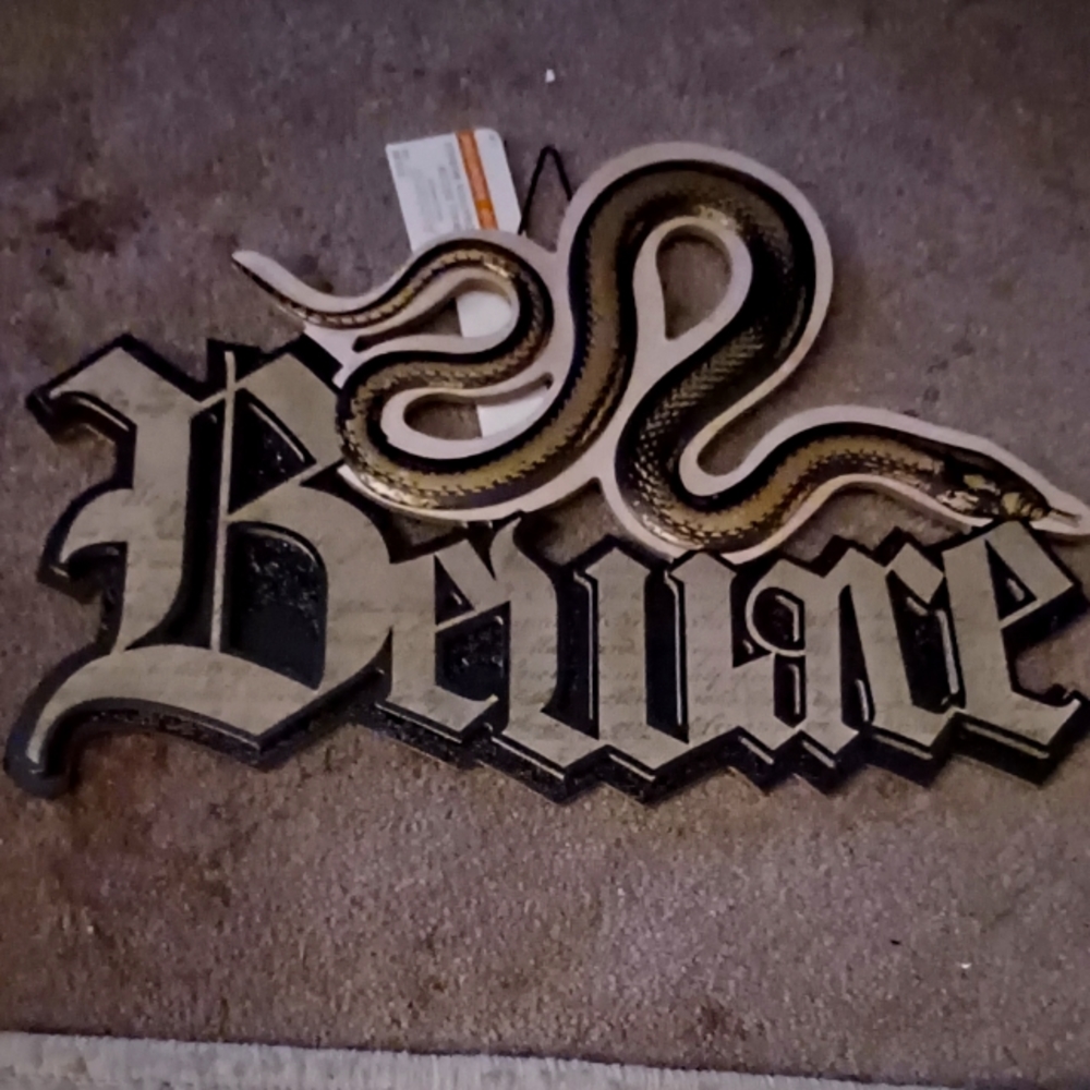 Gothic Beware sign with Snake